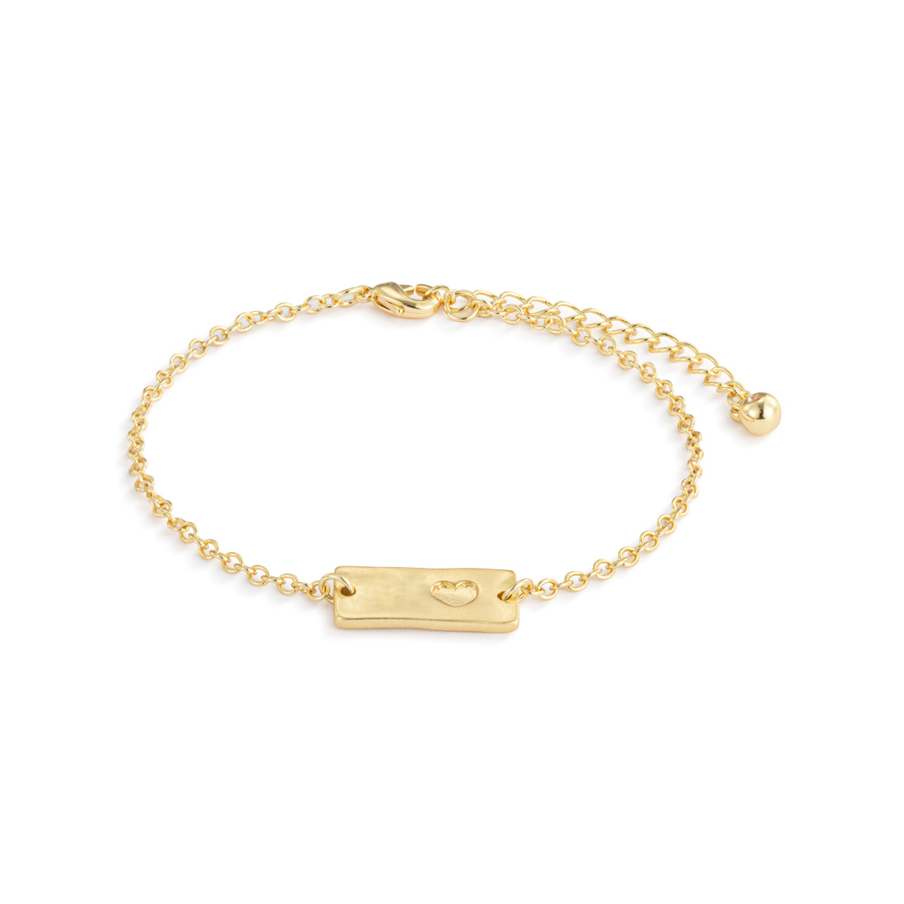 Heart Charm Gold Bracelet 6.5in thumbnail