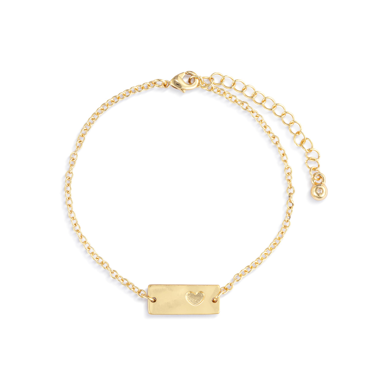 Heart Charm Gold Bracelet 6.5in thumbnail