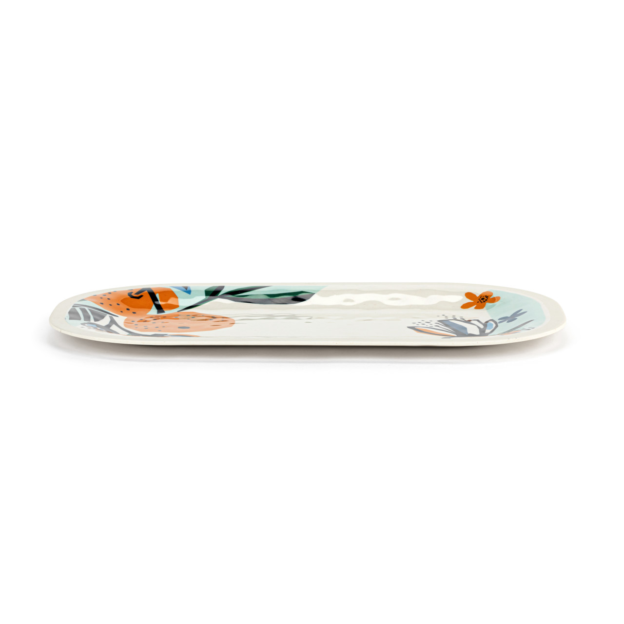 Citrus Blooms Bamboo Medium Melamine Rectangular Platter - 16x9in thumbnail