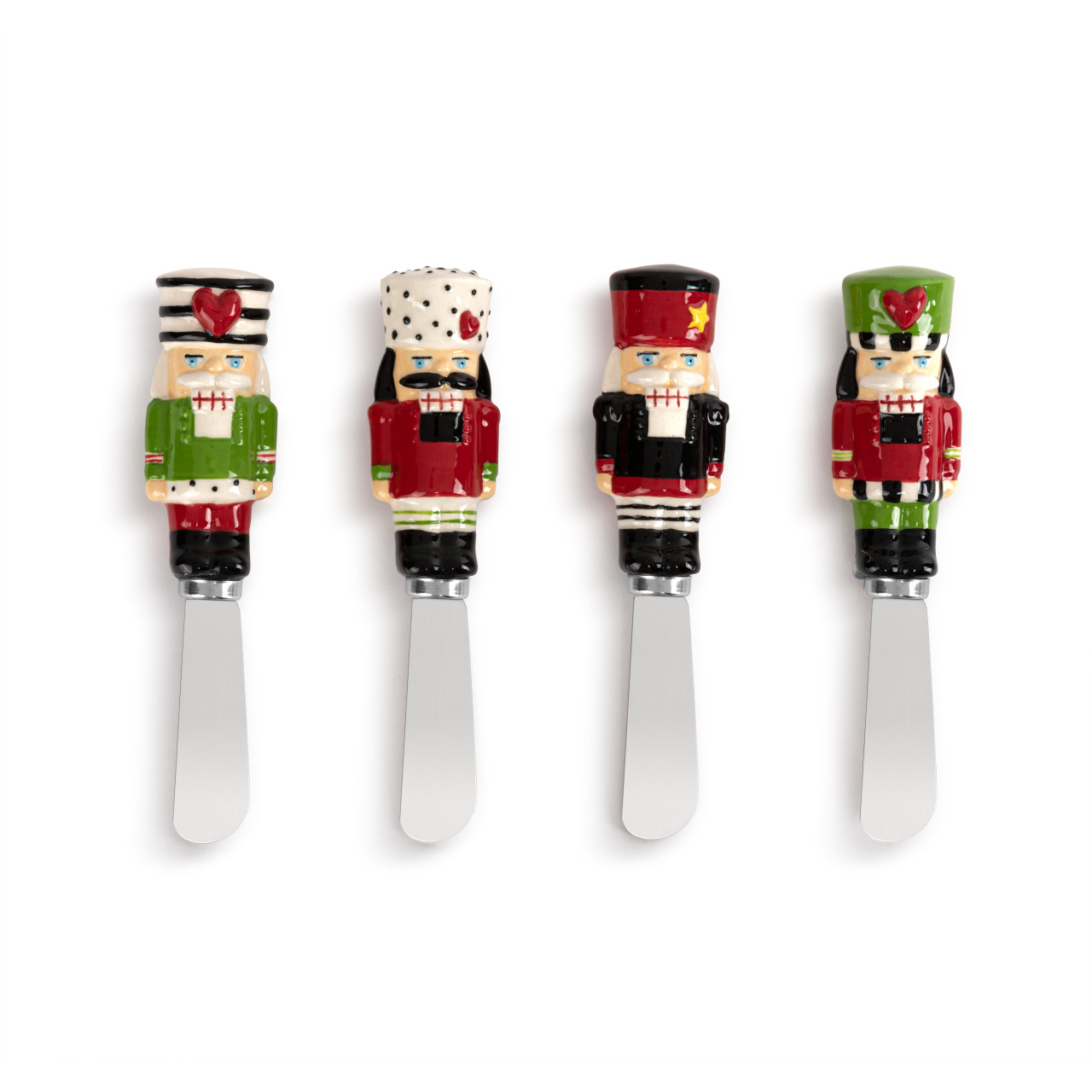 Heartful Nutcracker Ceramic Spreaders Set of 4 - 4.5in thumbnail