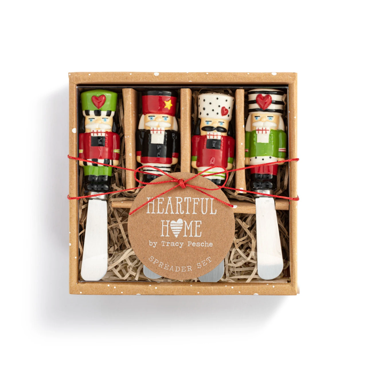 Heartful Nutcracker Ceramic Spreaders Set of 4 - 4.5in thumbnail