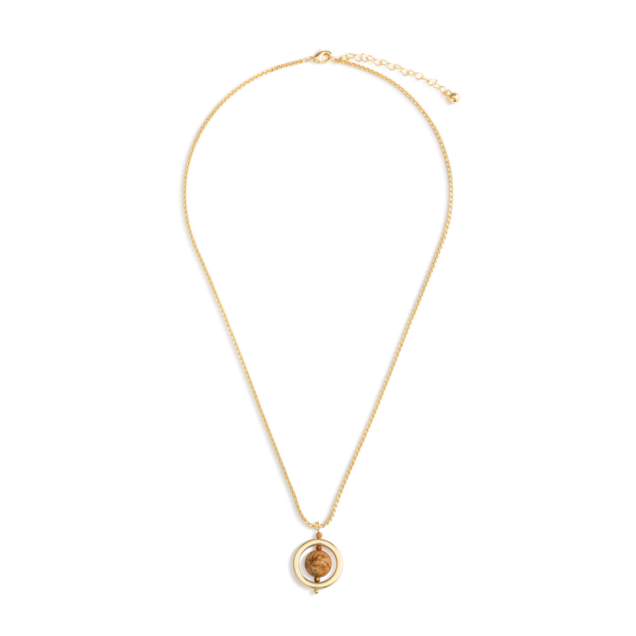 BeCalm Gold Beaded Necklace - 18in thumbnail