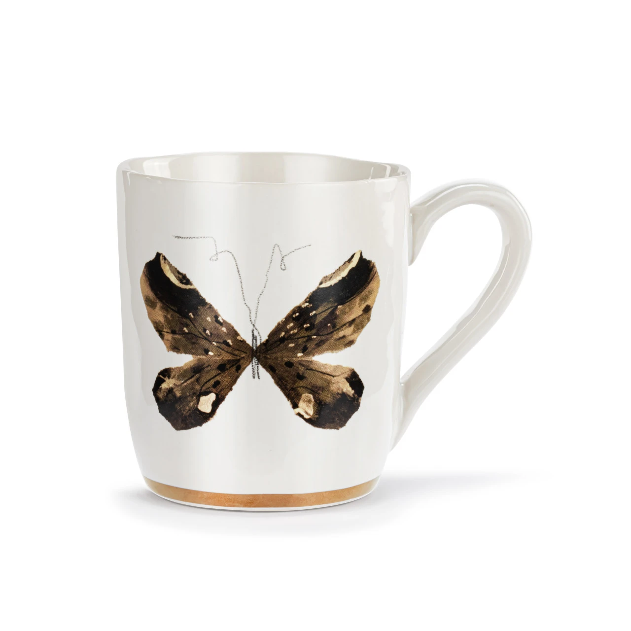 Black & Gold Butterfly White Mug with Gold Trim - 14oz thumbnail