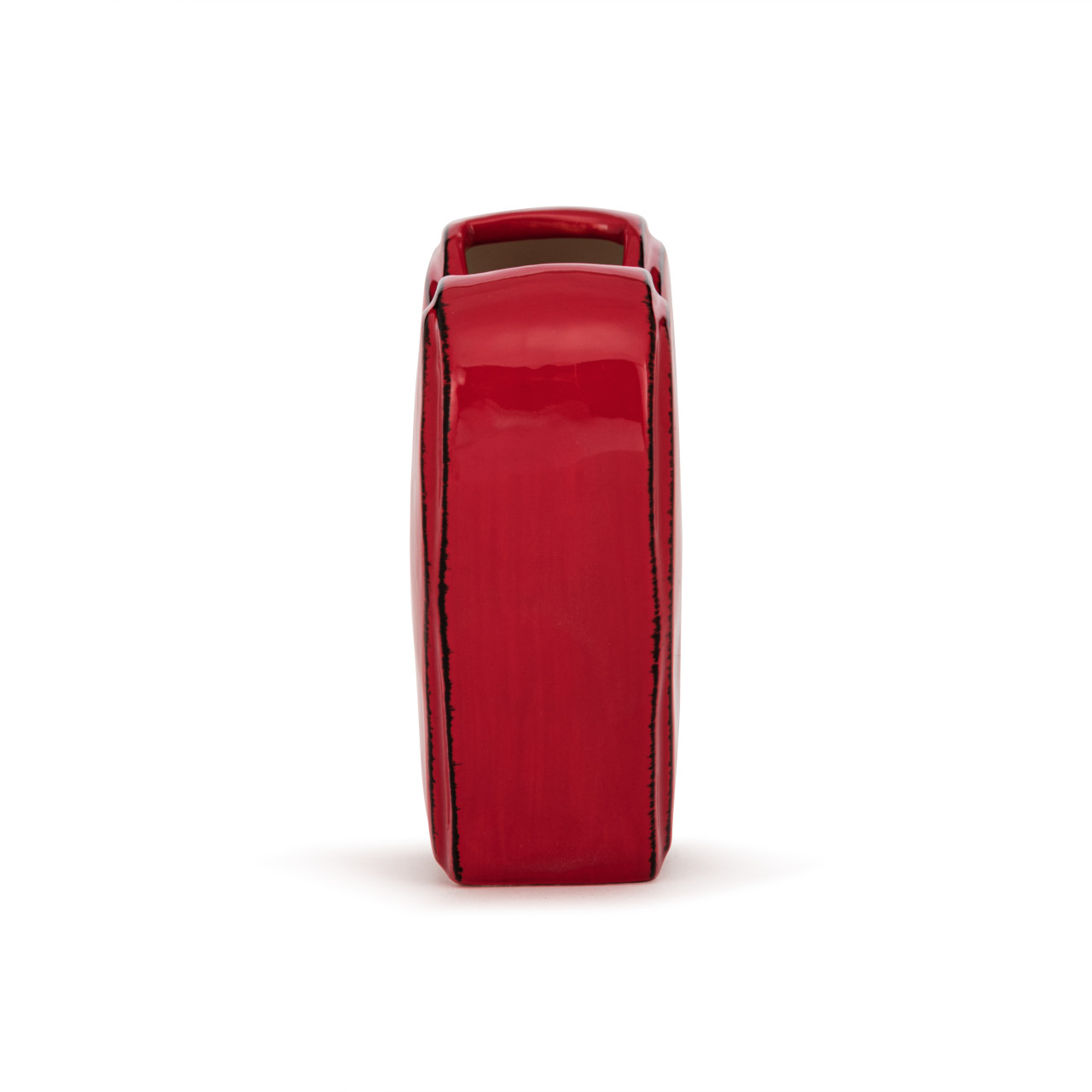 Red Heart Shaped Ceramic Vase - 4in thumbnail
