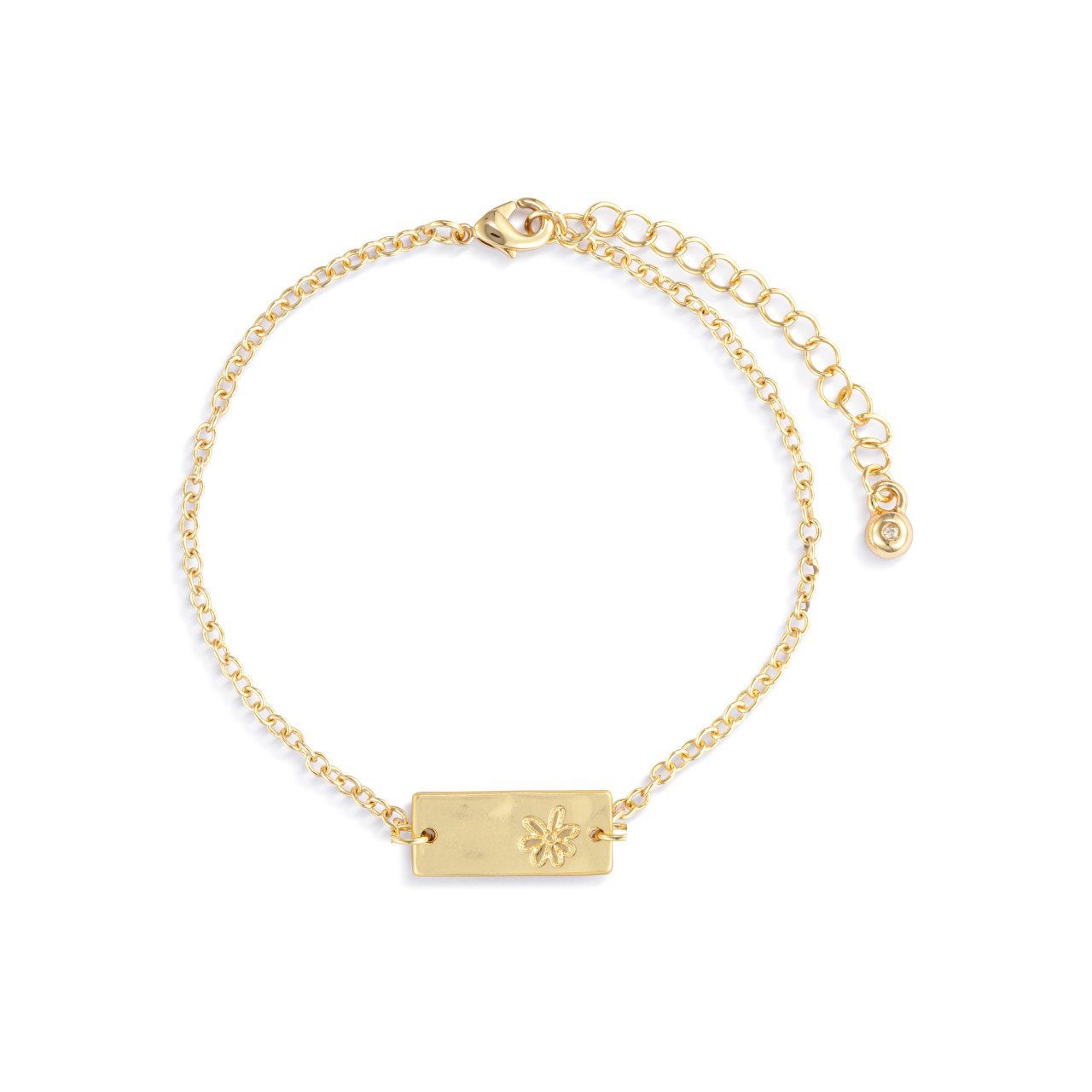 Daisy Charm Gold Bracelet 6.5in thumbnail