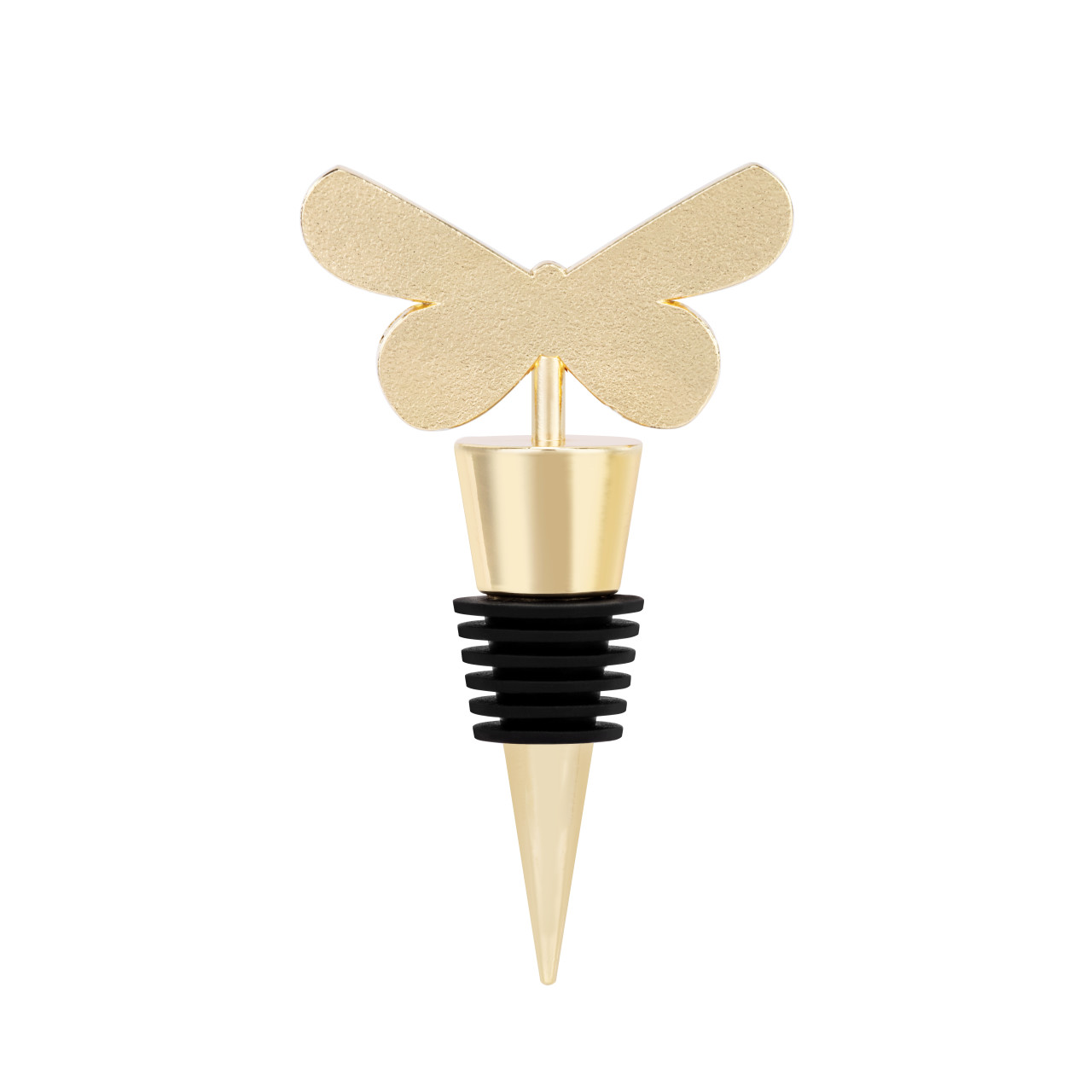 Cream & Gold Butterfly Bottle Stopper - 2.5in thumbnail