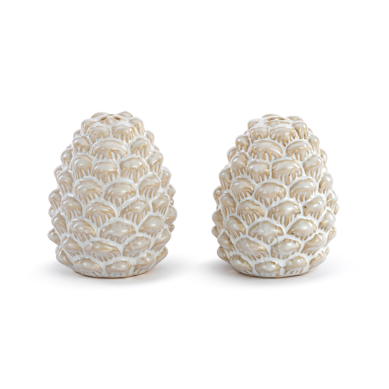 Green Pine Ceramic Salt and Pepper Shakers Set of 2 - 2x3in thumbnail