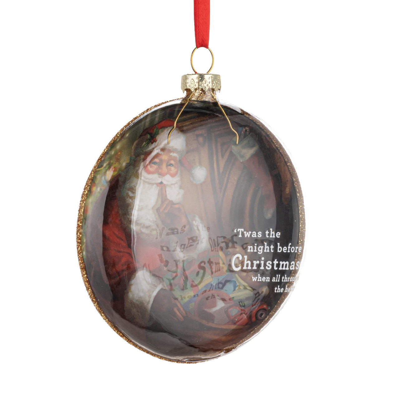 'Twas the Night Before Christmas Glass Disc Ornament - 4in thumbnail