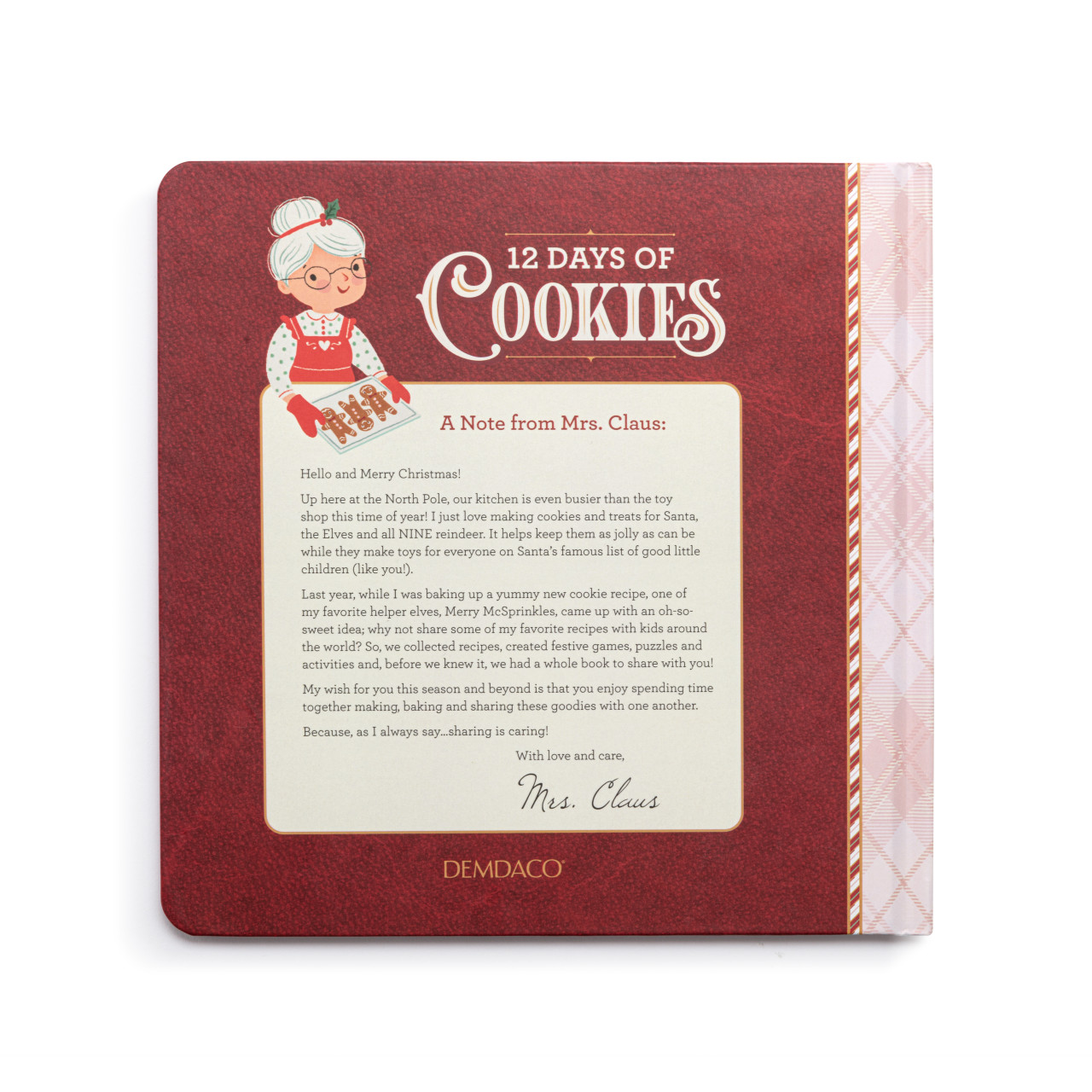 Mrs. Claus' Caring Collection 12 Days of Cookies Countdown Recipe Book - 8x8in thumbnail