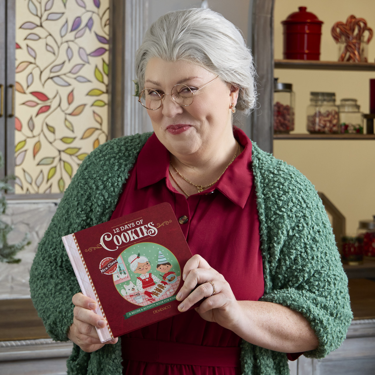 Mrs. Claus' Caring Collection 12 Days of Cookies Countdown Recipe Book - 8x8in thumbnail