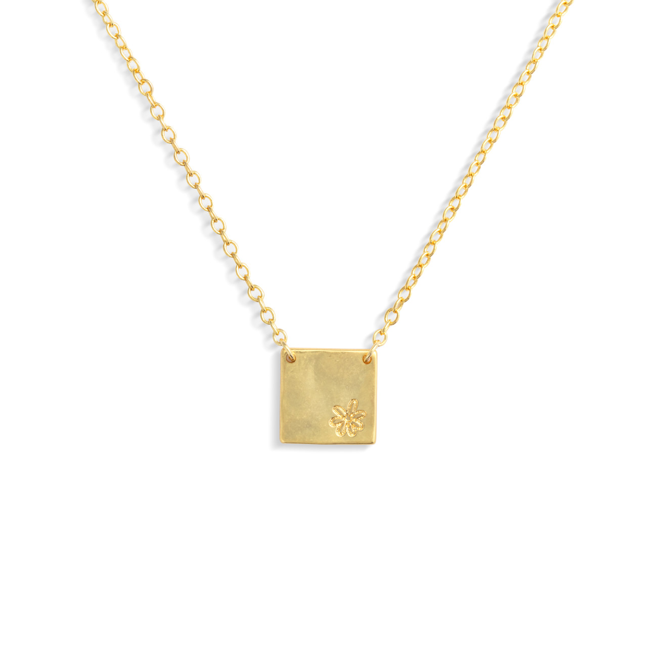 Daisy Charm Gold Necklace 16in thumbnail