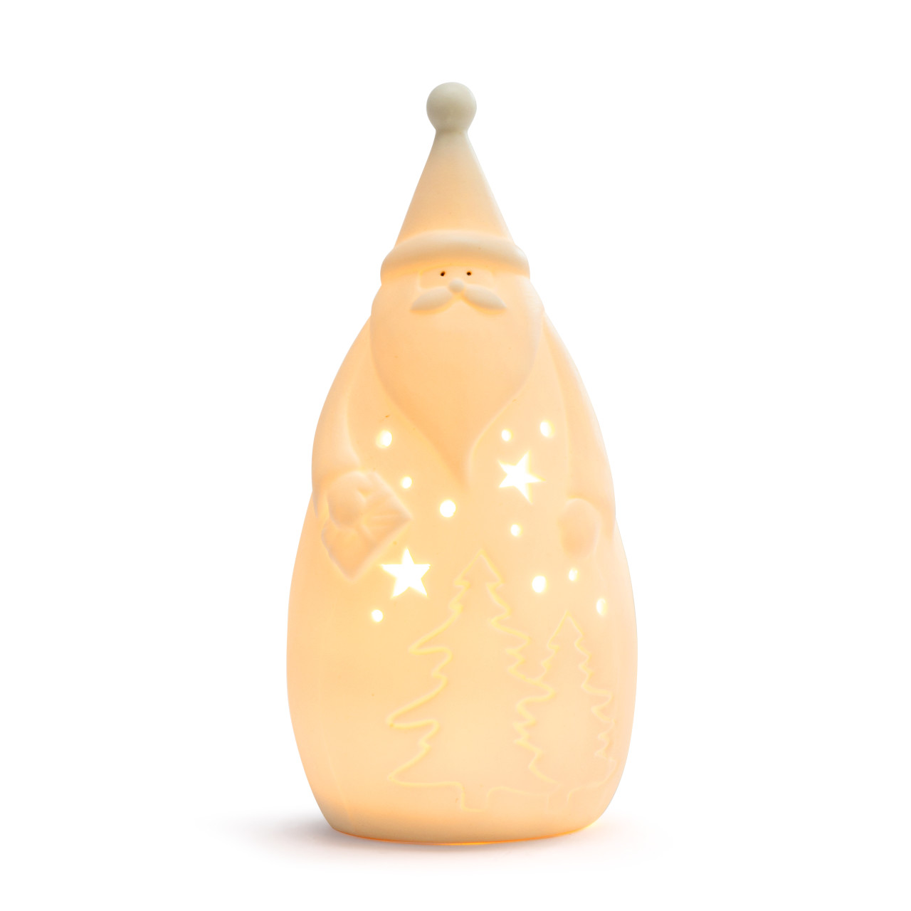 White LED Ceramic Santa Figure - 3x7in thumbnail