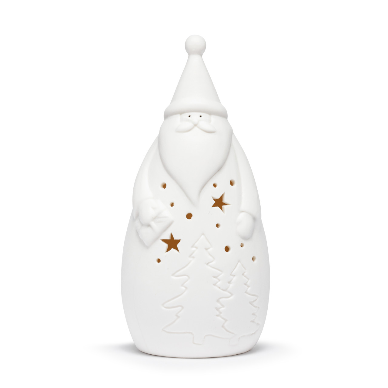 White LED Ceramic Santa Figure - 3x7in thumbnail