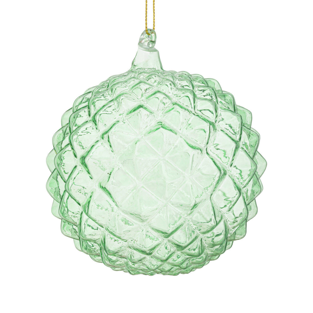 Light Green Pyramid Round Ornament - 4in thumbnail