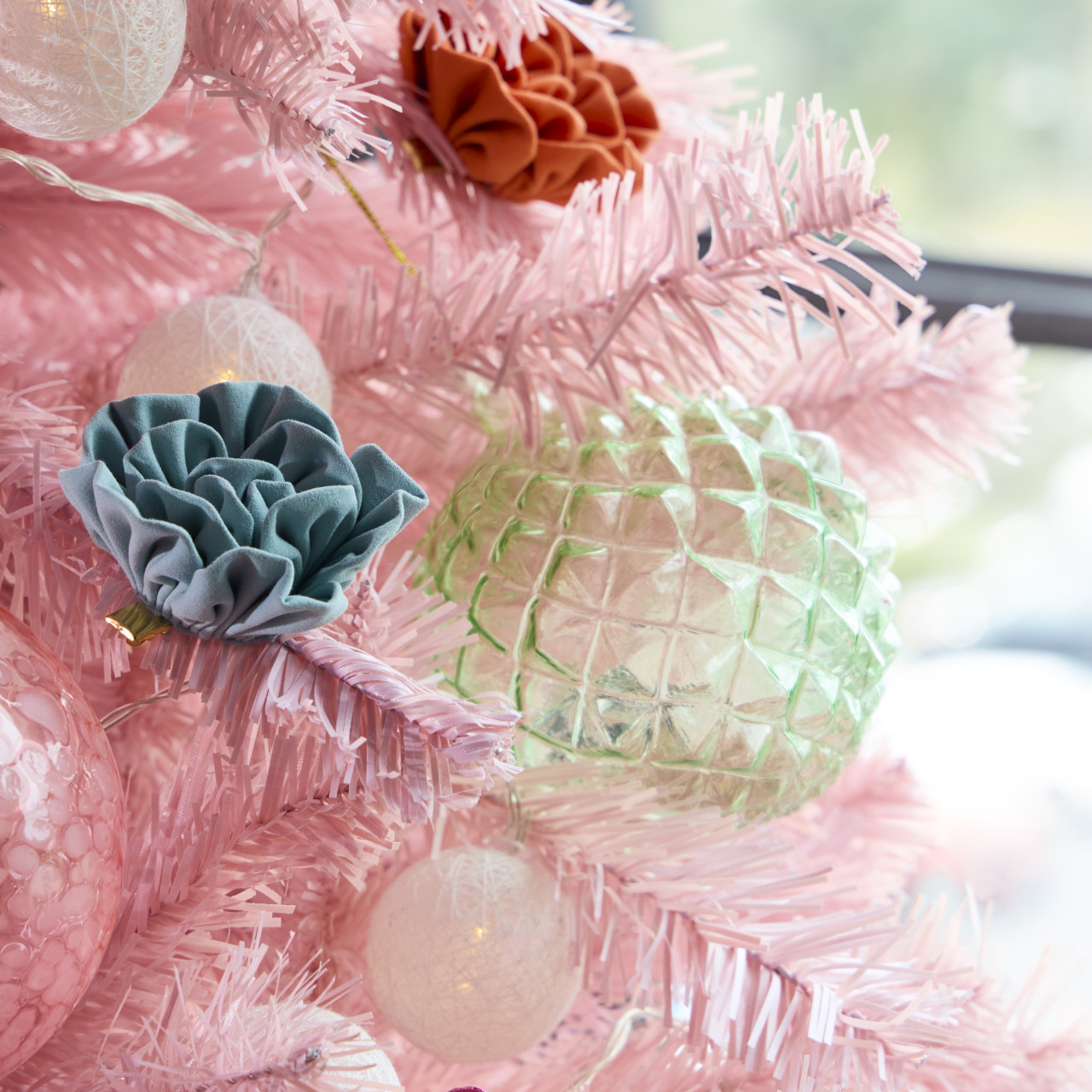 Light Green Pyramid Round Ornament - 4in thumbnail