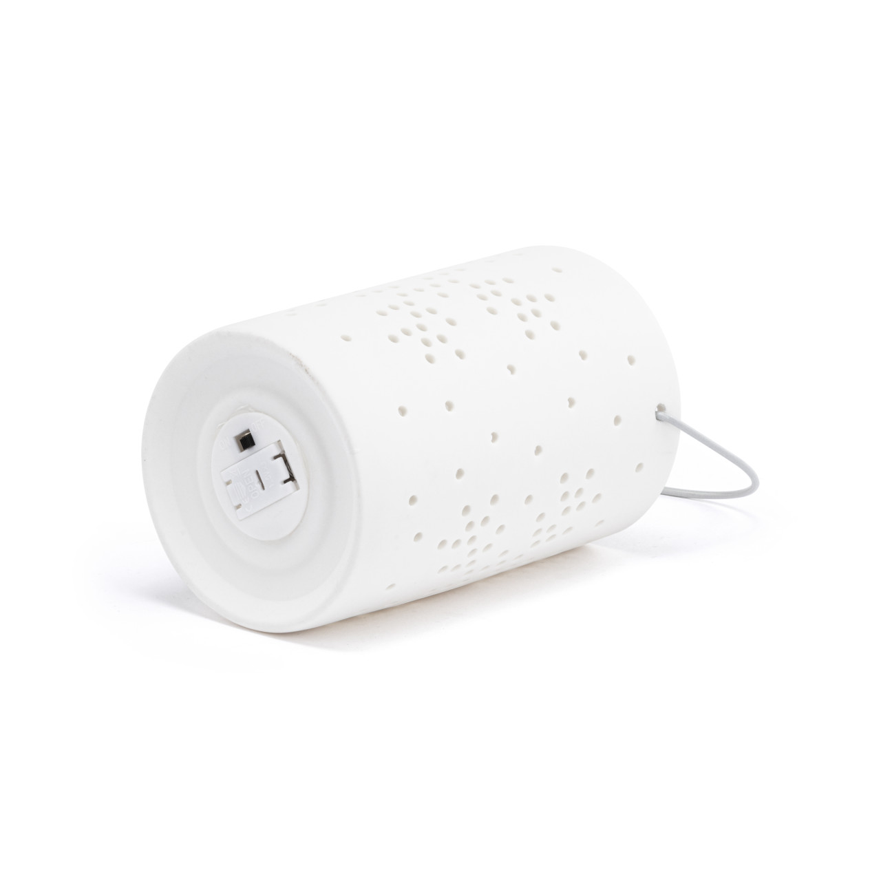 White LED Ceramic Snowflake Tall Lantern - 5x7in thumbnail
