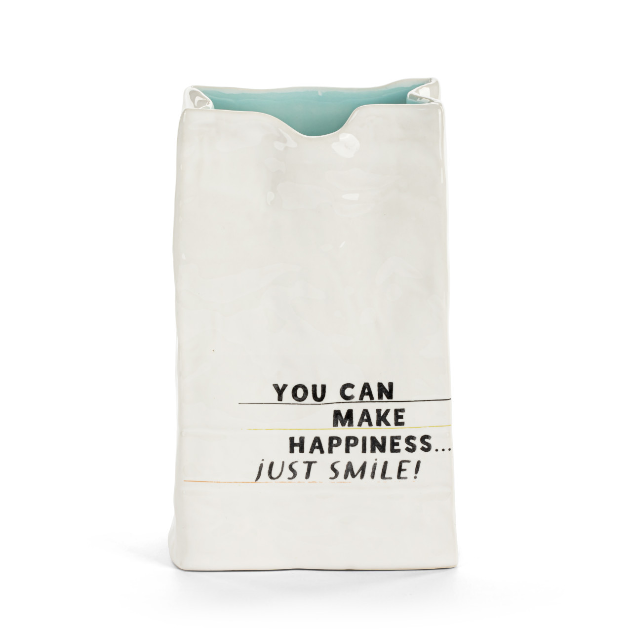 Live From Snack Time Make Happiness Ceramic Small Notepaper Vase - 4x6in thumbnail