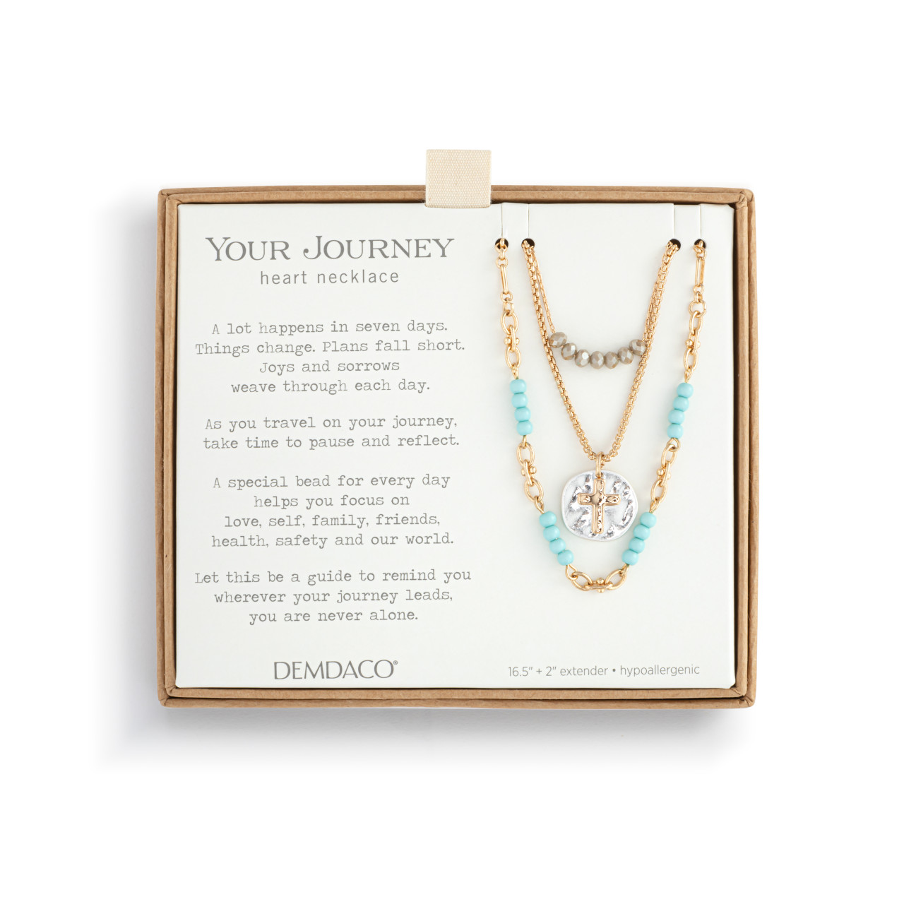 Beaded Prayer Turquoise Necklace - 24in thumbnail