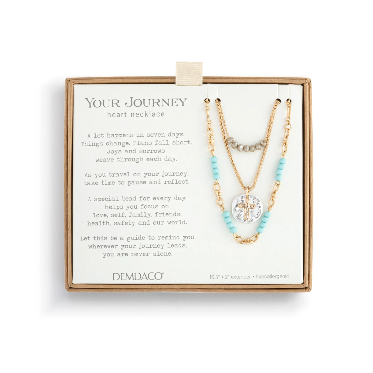 Beaded Prayer Turquoise Necklace - 24in thumbnail
