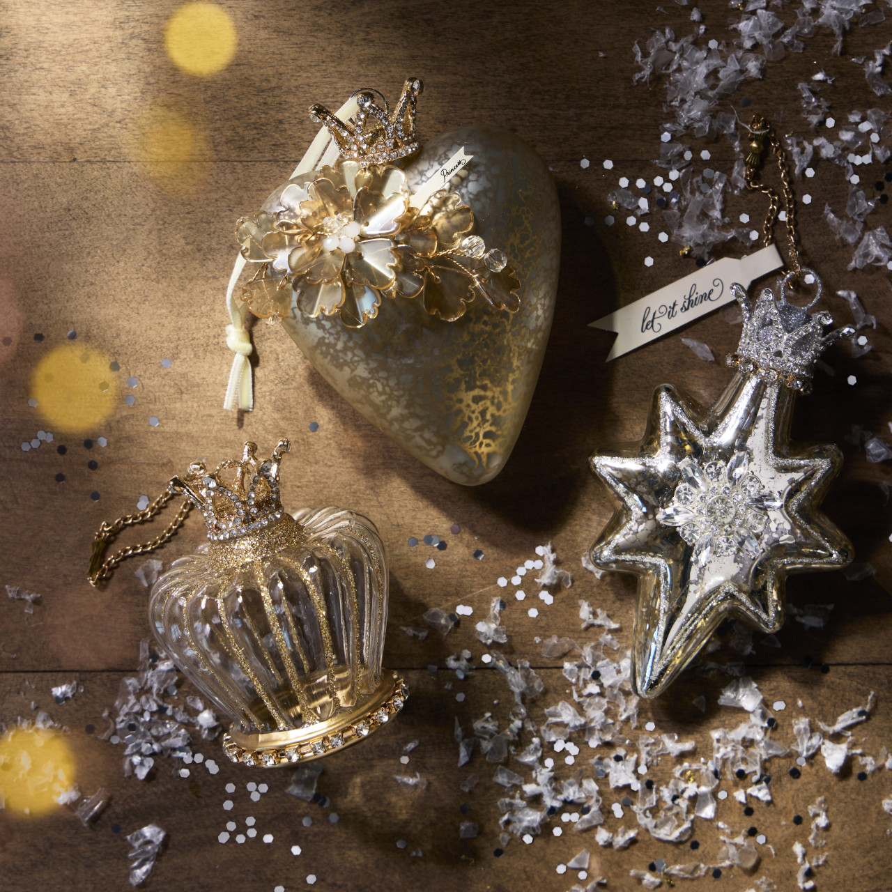 Rhinestone Heart with Flower Ornaments 4 Assorted - 3x5in thumbnail