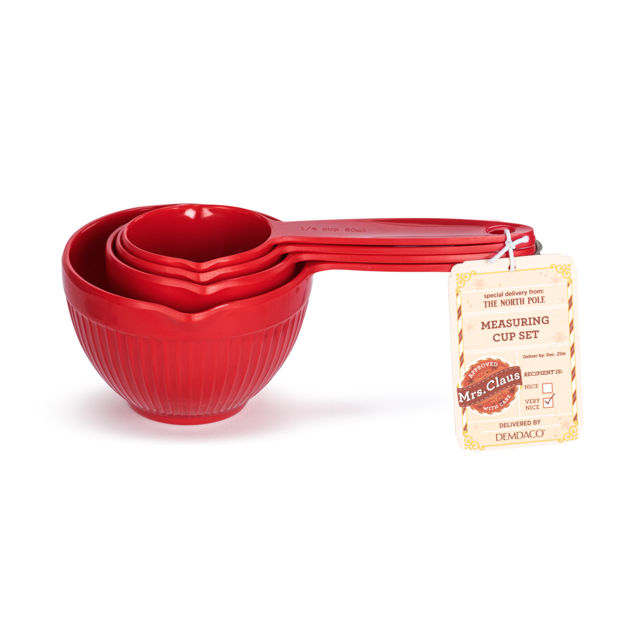 Mrs. Claus Caring Collection Red Melamine Measuring Cup Set thumbnail