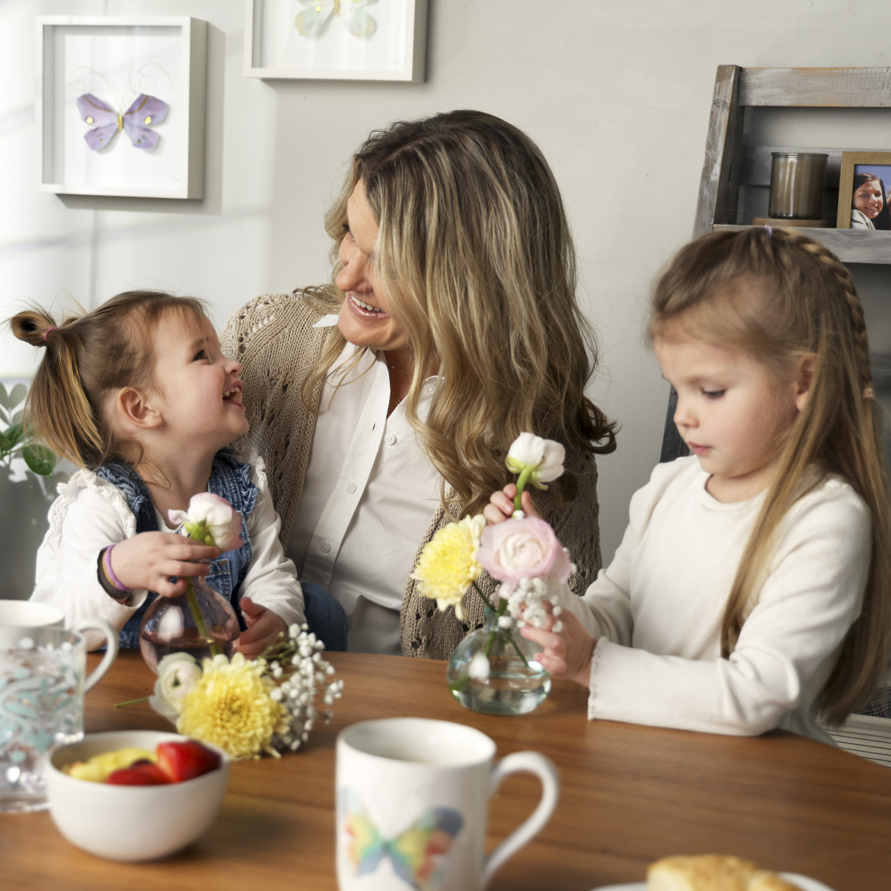 Pastel Multi Butterfly White Mug with Gold Trim - 14oz thumbnail