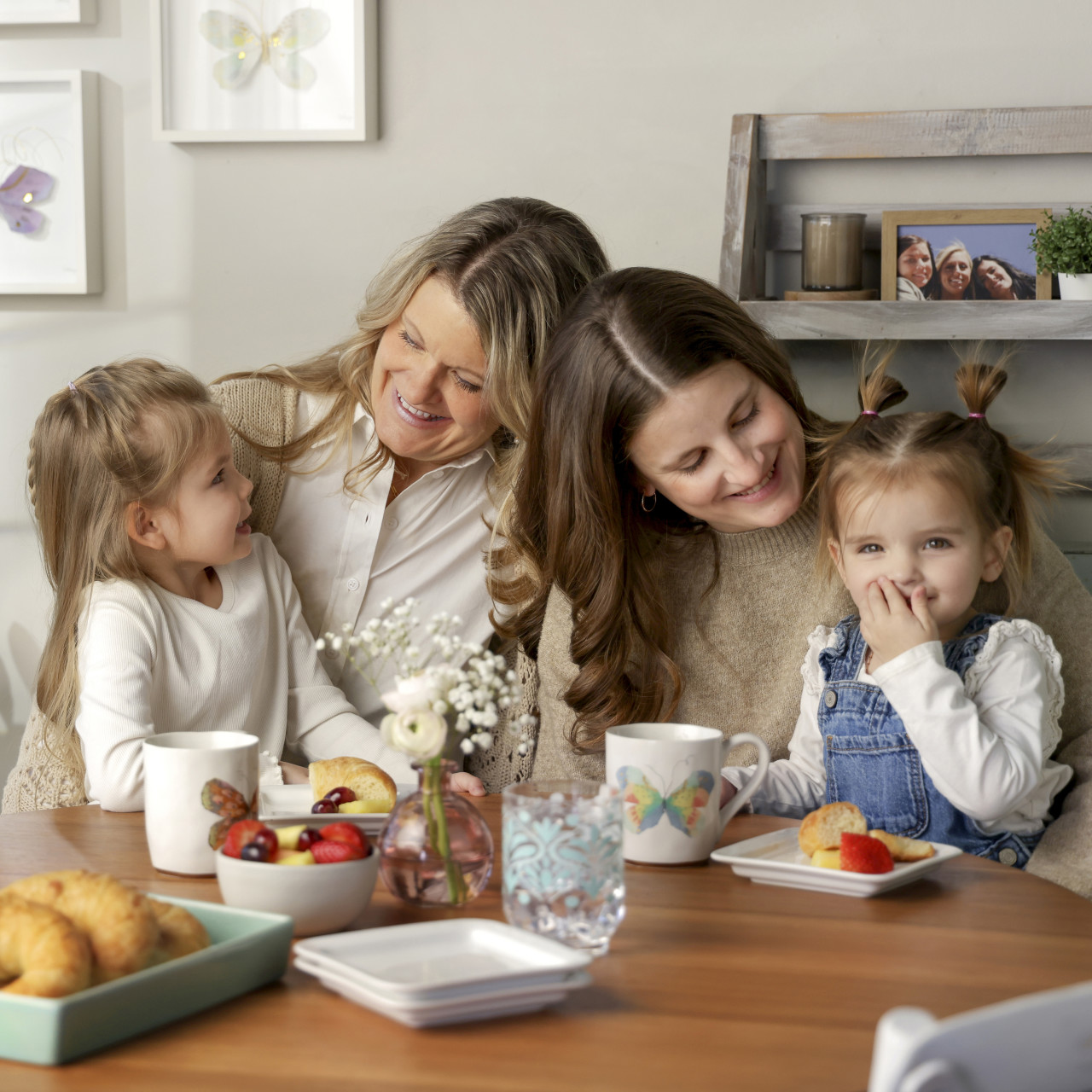 Pastel Multi Butterfly White Mug with Gold Trim - 14oz thumbnail