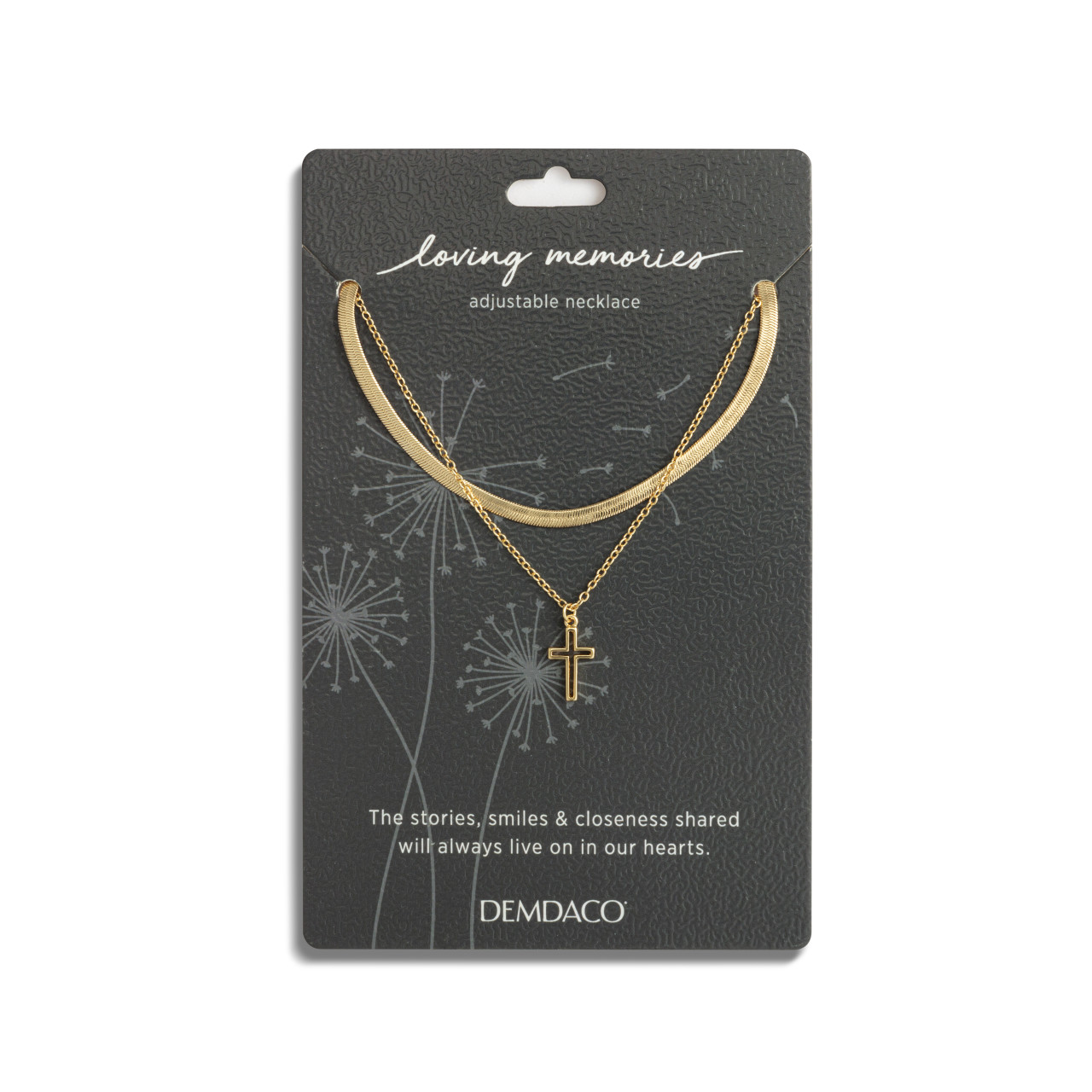 Layered Cross Gold Necklace 18in thumbnail