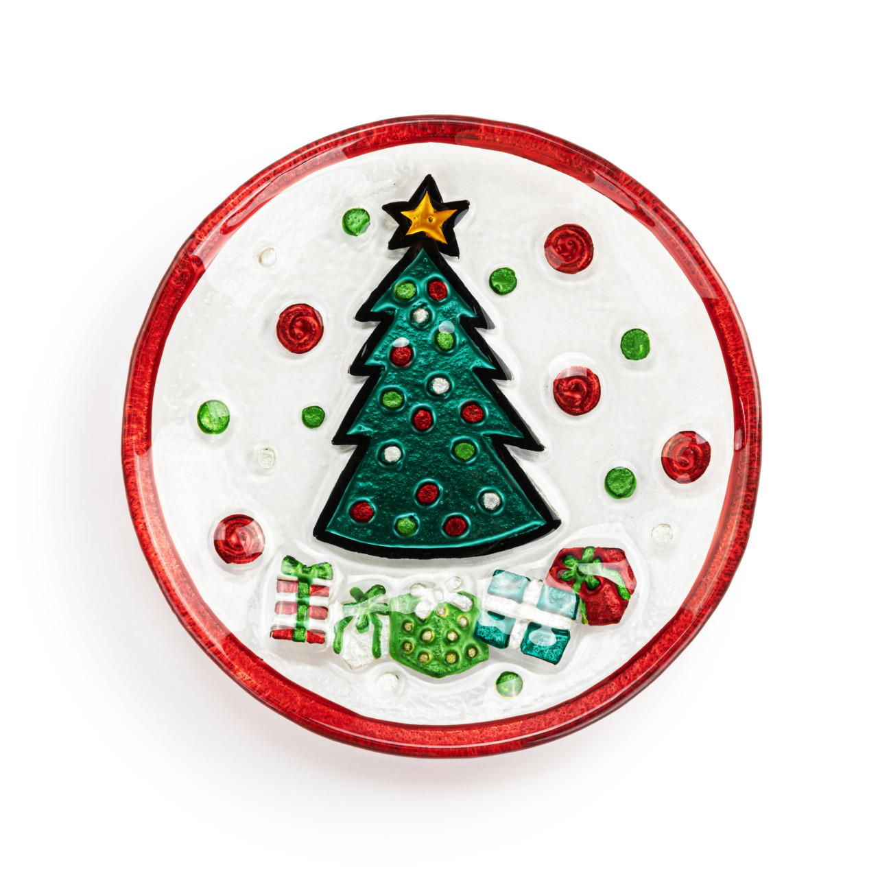 Christmas Tree Glass Round Plate - 6.5in thumbnail