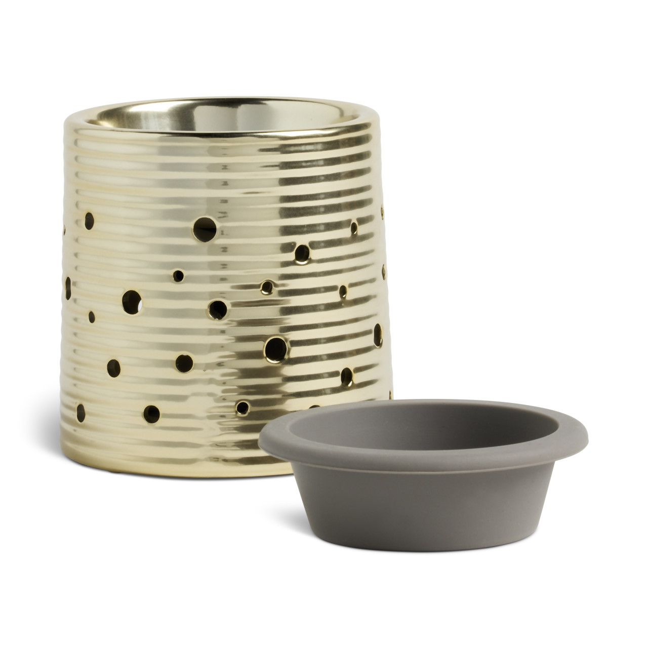 Gold LED Wax Melter with Silicone Dish - 4in thumbnail