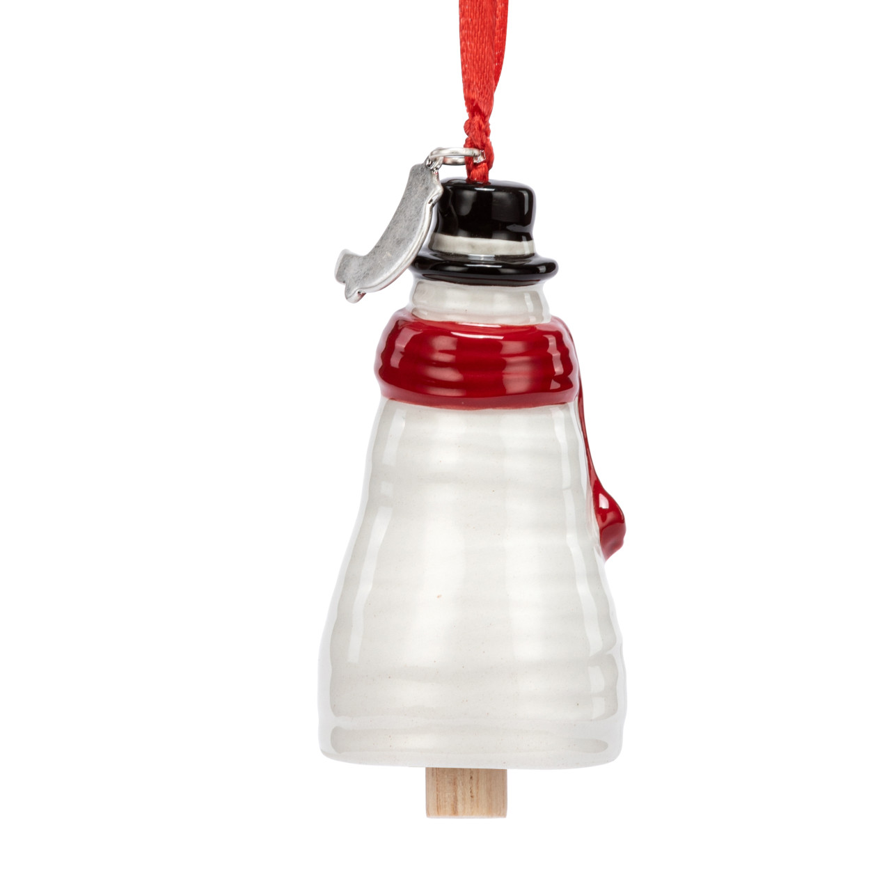 Remembrance Snowman Red Heart Mini Bell Ornament - 1.5x3in thumbnail
