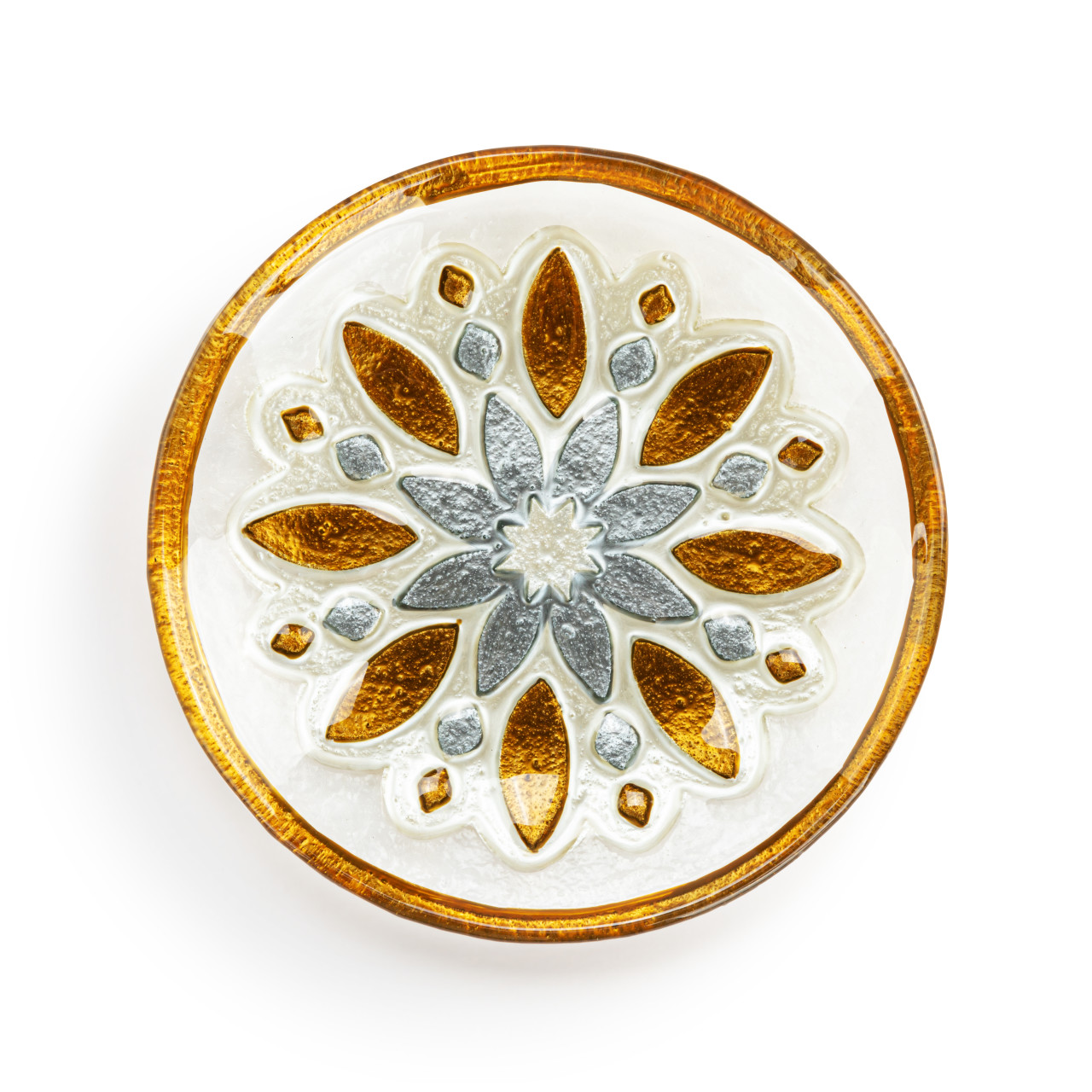 Snowflake Glass Round Plate - 6.5in thumbnail
