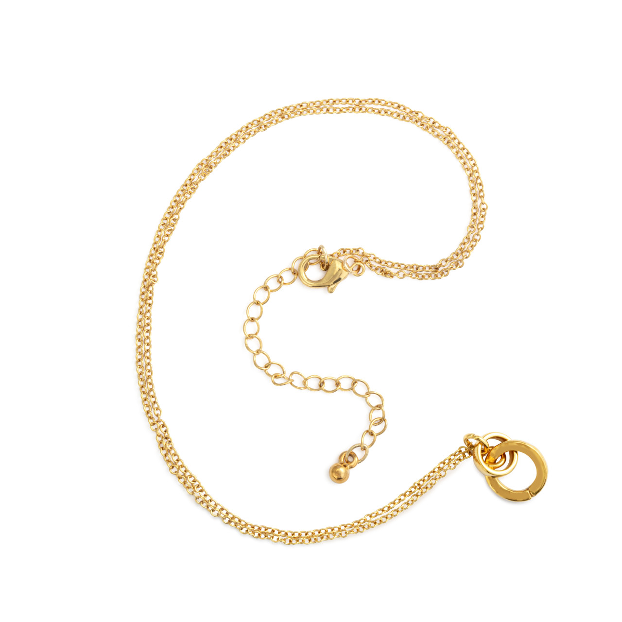 Gold Interlocking Necklace 16in thumbnail