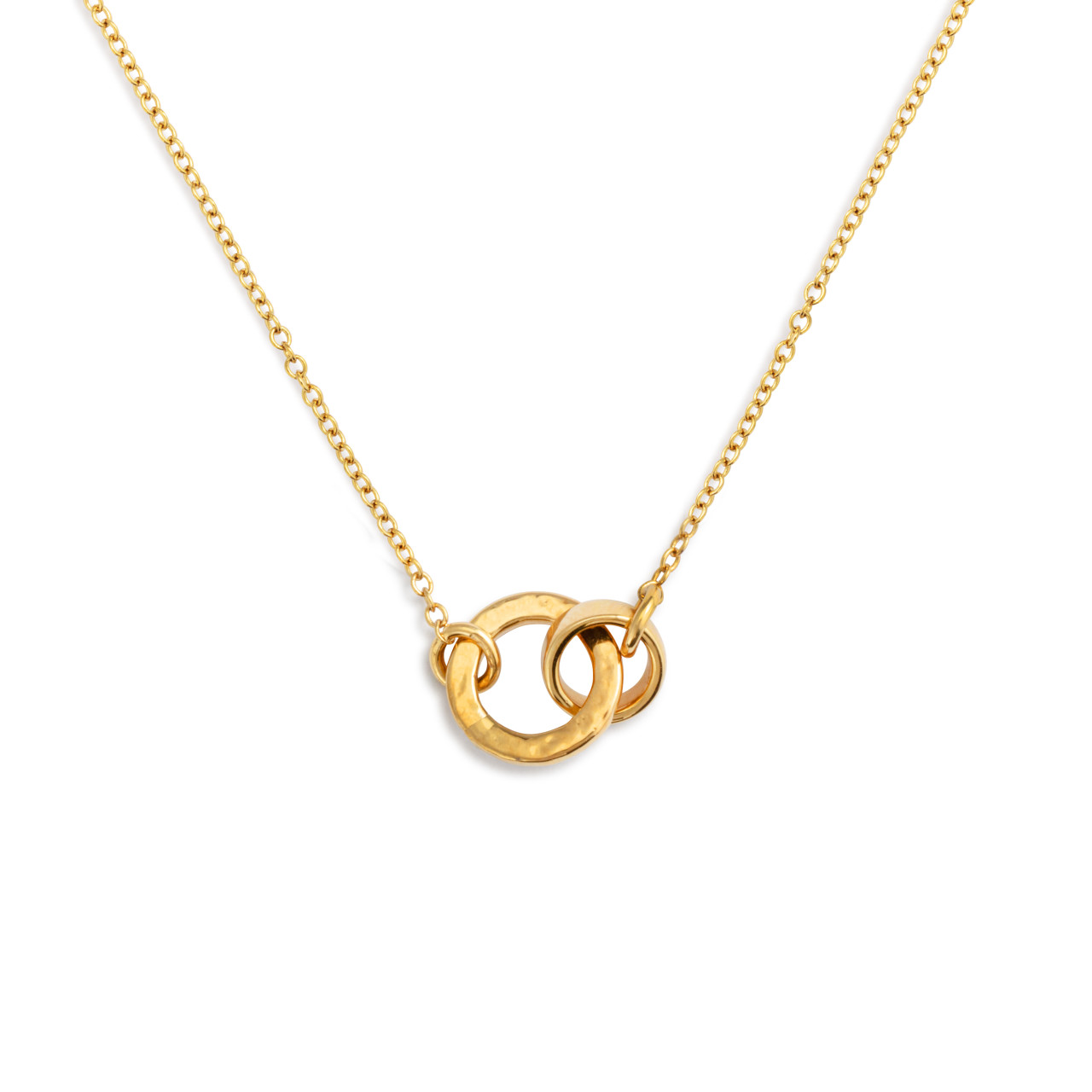 Gold Interlocking Necklace 16in thumbnail