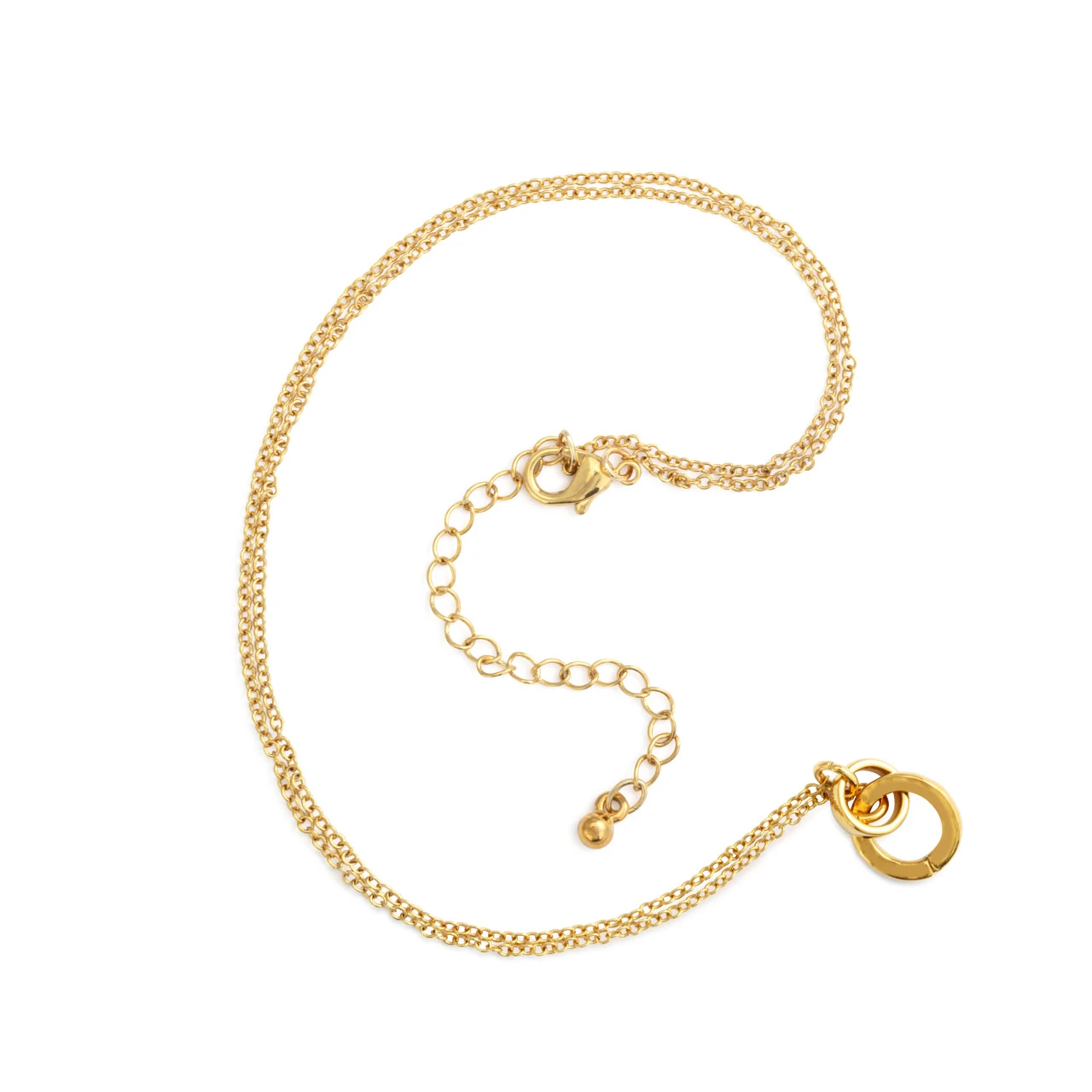 Gold Interlocking Necklace 16in thumbnail
