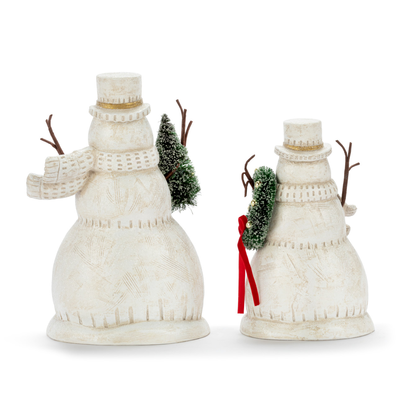Snowman Paper Pulp Glittered Greenery Figures - Set of 2 thumbnail