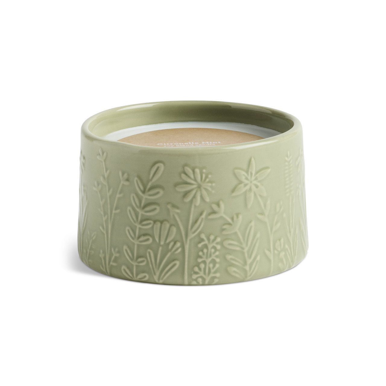 Green Botanical Citronella Mint Candle - 15oz thumbnail