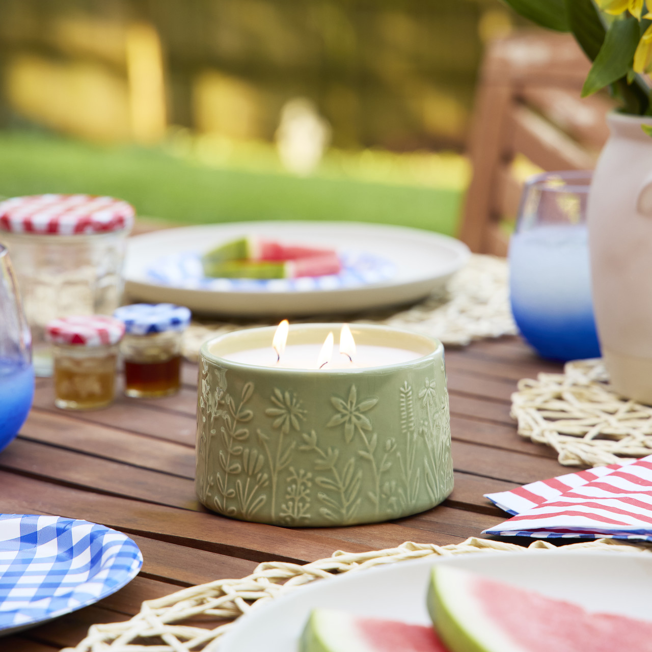 Green Botanical Citronella Mint Candle - 15oz thumbnail