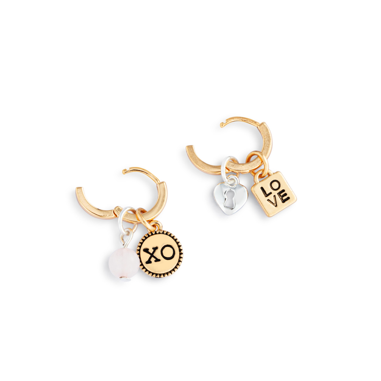 Love Charm Gold Earring Set - 8mm thumbnail