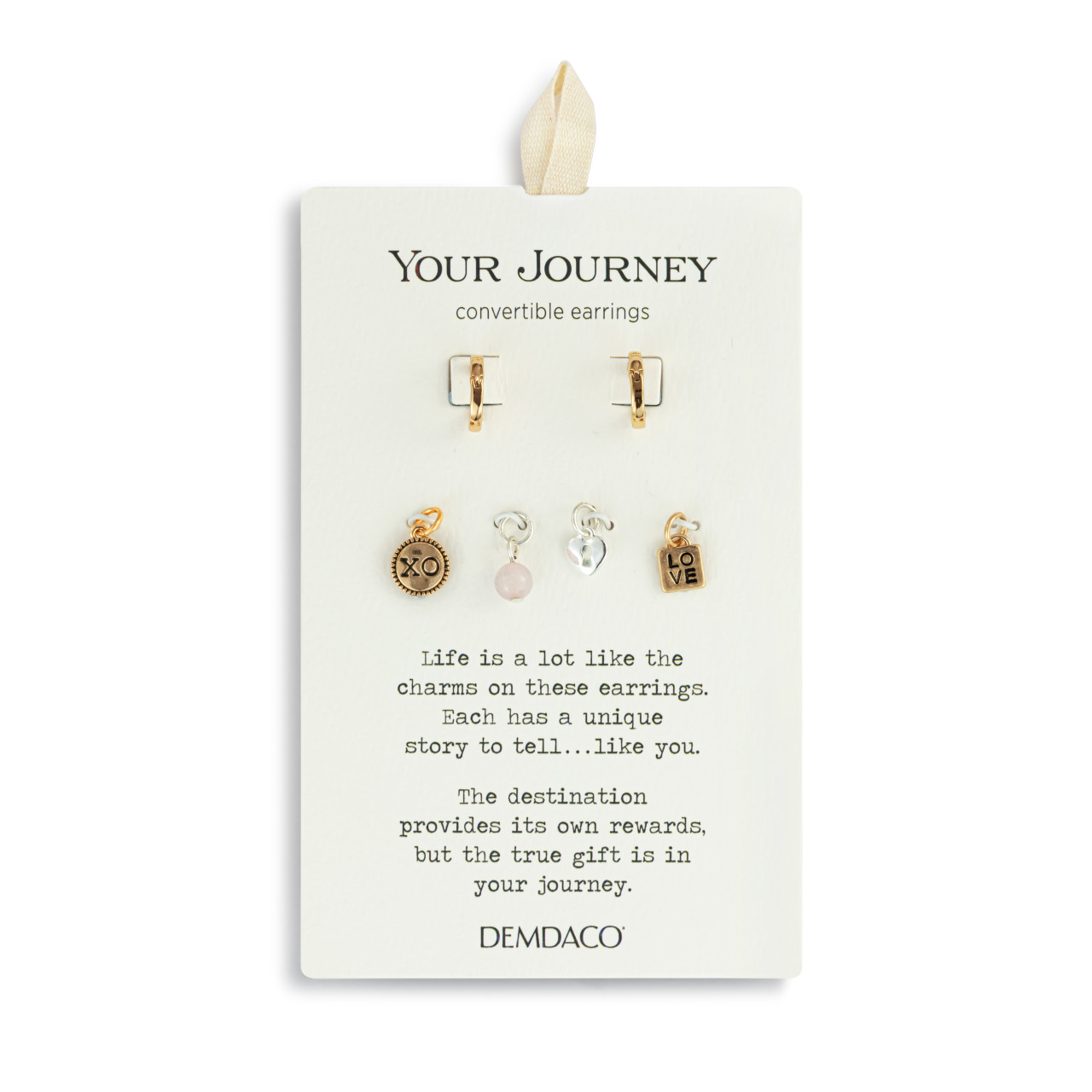Love Charm Gold Earring Set - 8mm thumbnail
