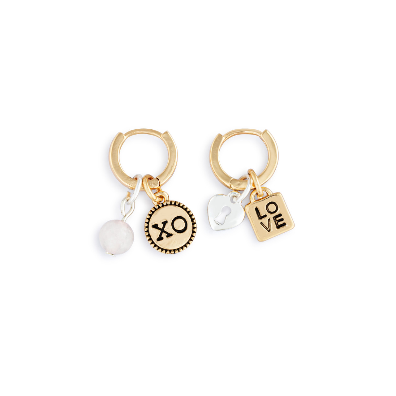 Love Charm Gold Earring Set - 8mm thumbnail