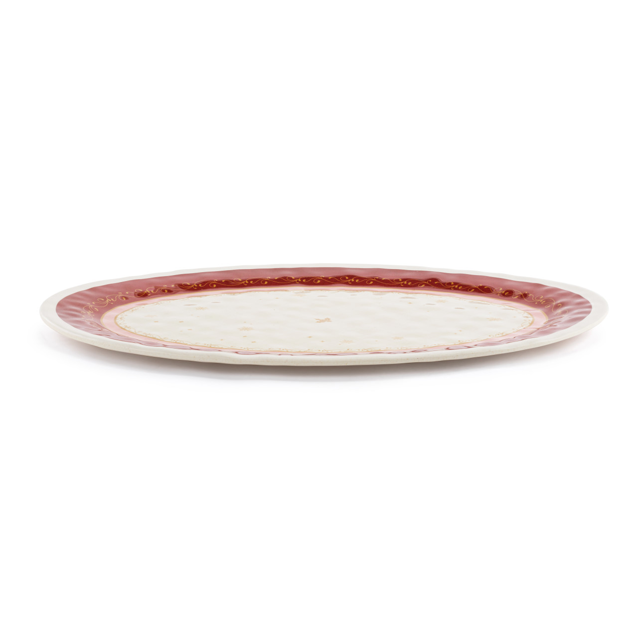 Scroll and Plaid Large Melamine Oval Platter - 20x14in thumbnail