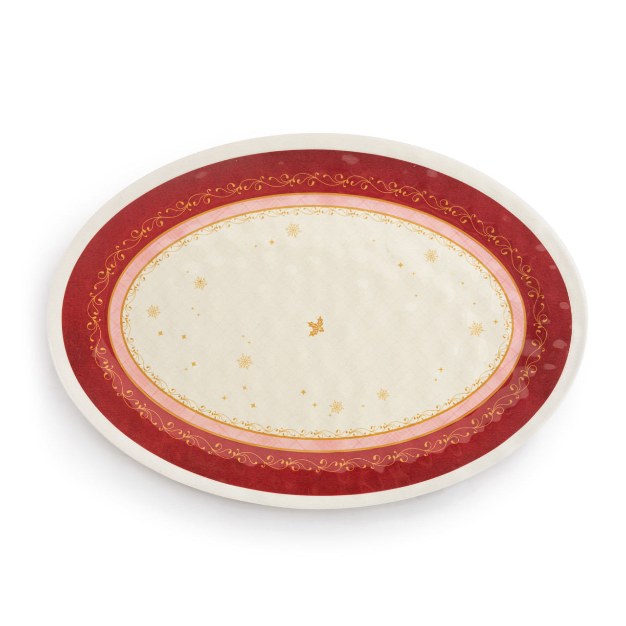 Scroll and Plaid Large Melamine Oval Platter - 20x14in thumbnail