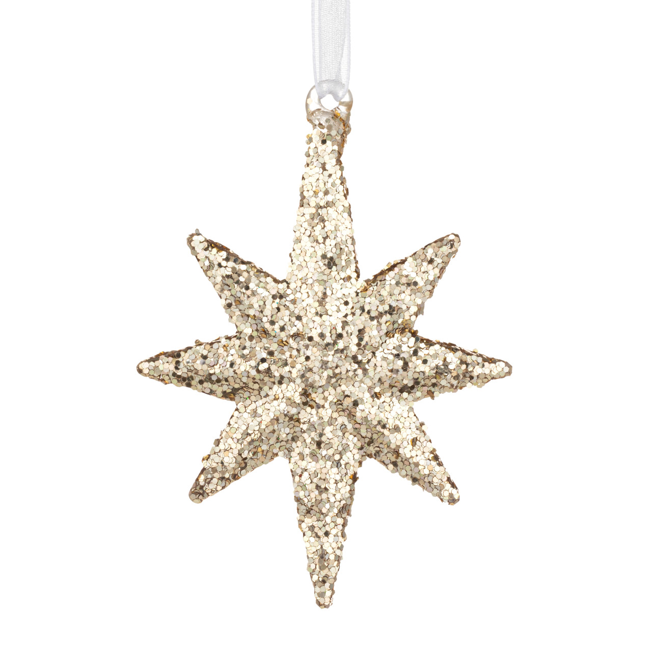 Small Gold Glitter Star Ornament - 2in thumbnail
