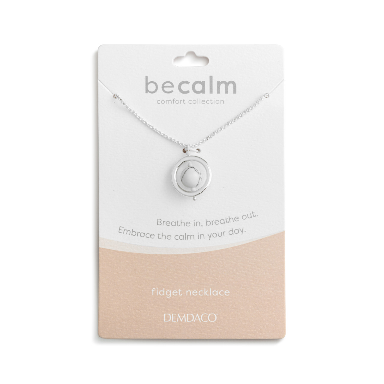 BeCalm Silver Beaded Necklace - 18in thumbnail