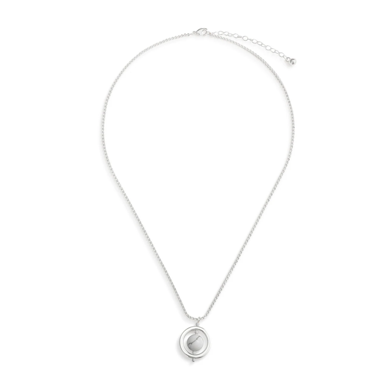 BeCalm Silver Beaded Necklace - 18in thumbnail