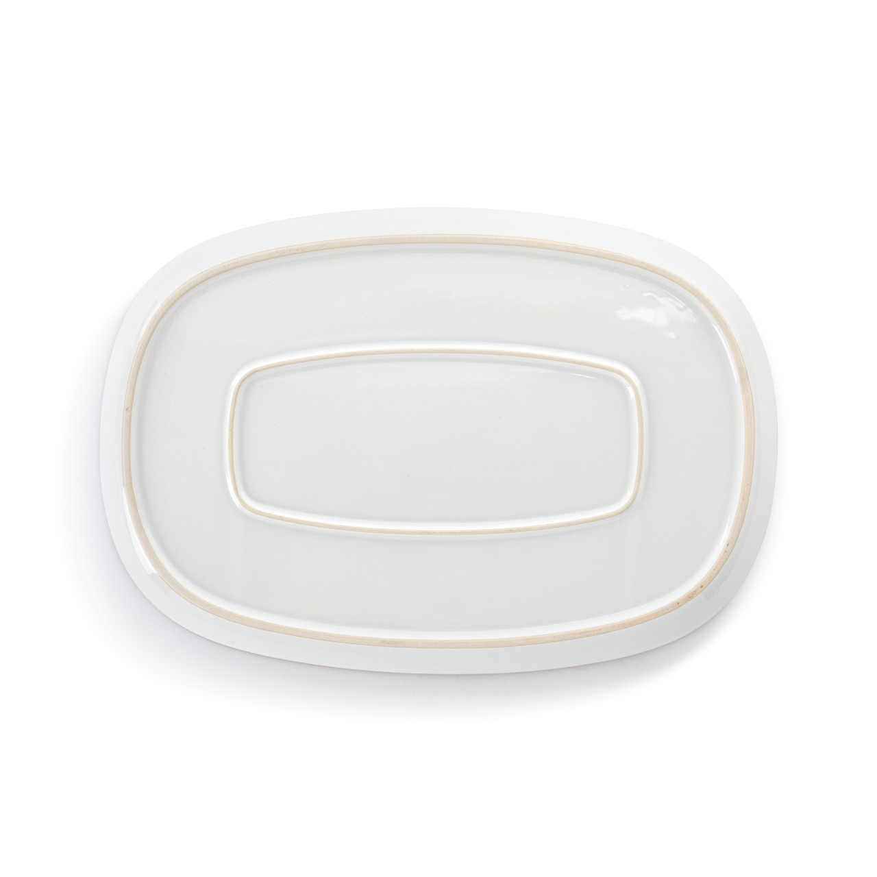 Santa Vintage Snowflake Ceramic Oval Platter - 15.5x11in thumbnail