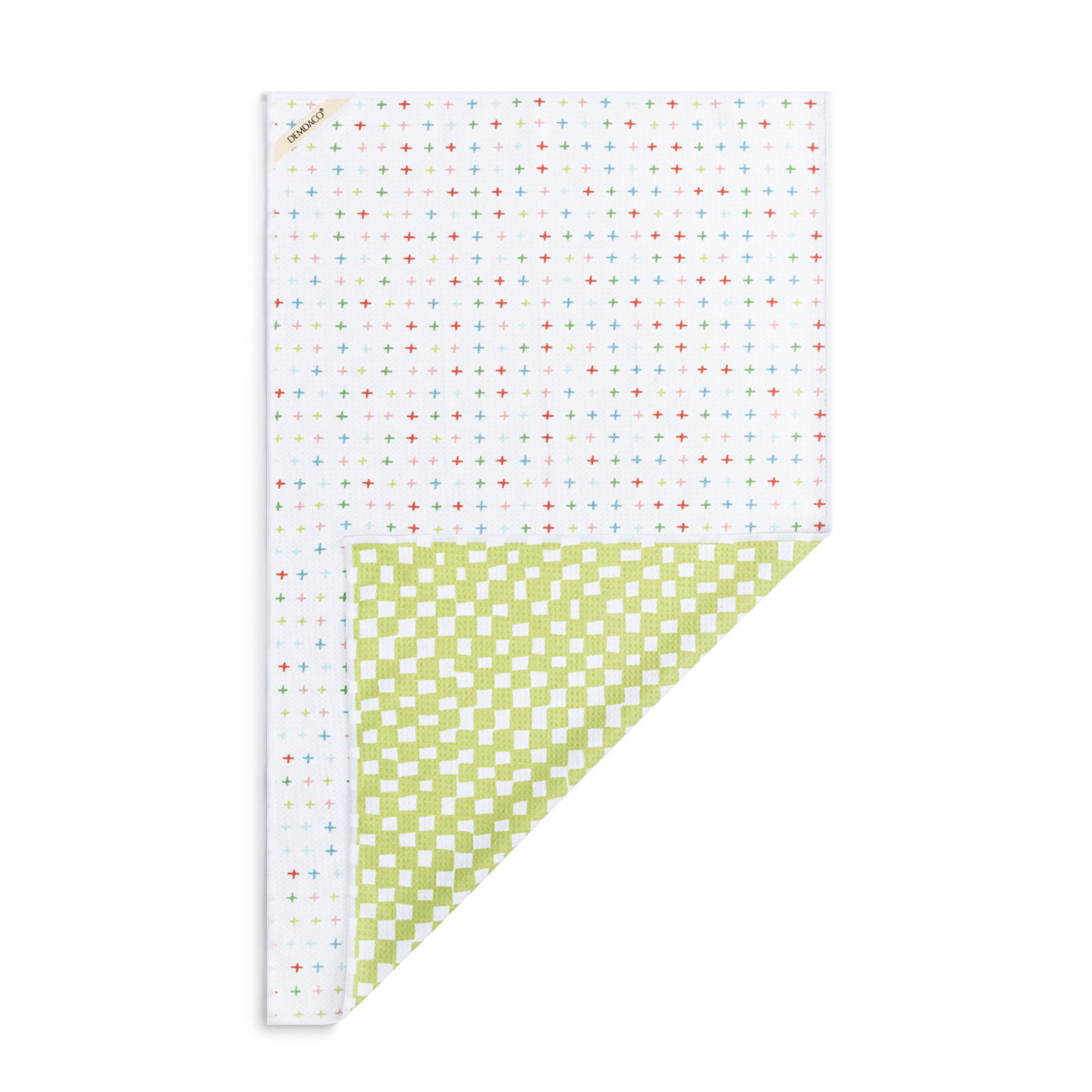 Green Checker Absorbent Reversible Towel - 18x30in thumbnail
