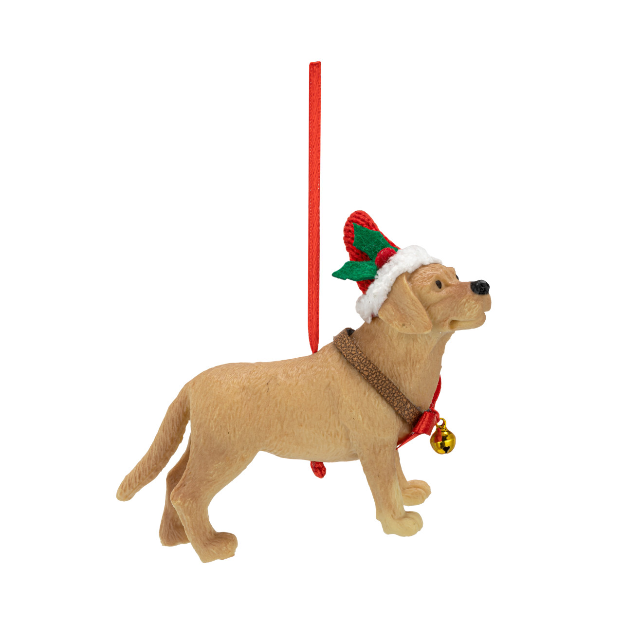 Golden Retriever Dog in Santa Hat Ornament - 4x4in thumbnail