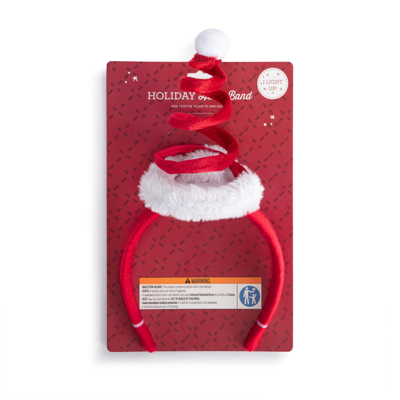 Swirly Santa Hat LED Headband - 5in thumbnail